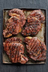 Reverse-Seared Rib Eye Steaks