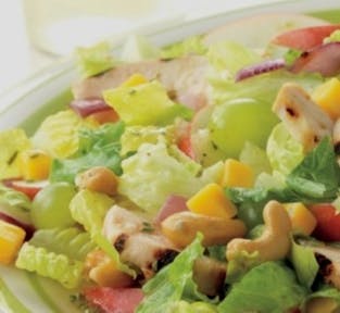 Chicken and Apple Salad with Cheddar Cheese and Cashews
