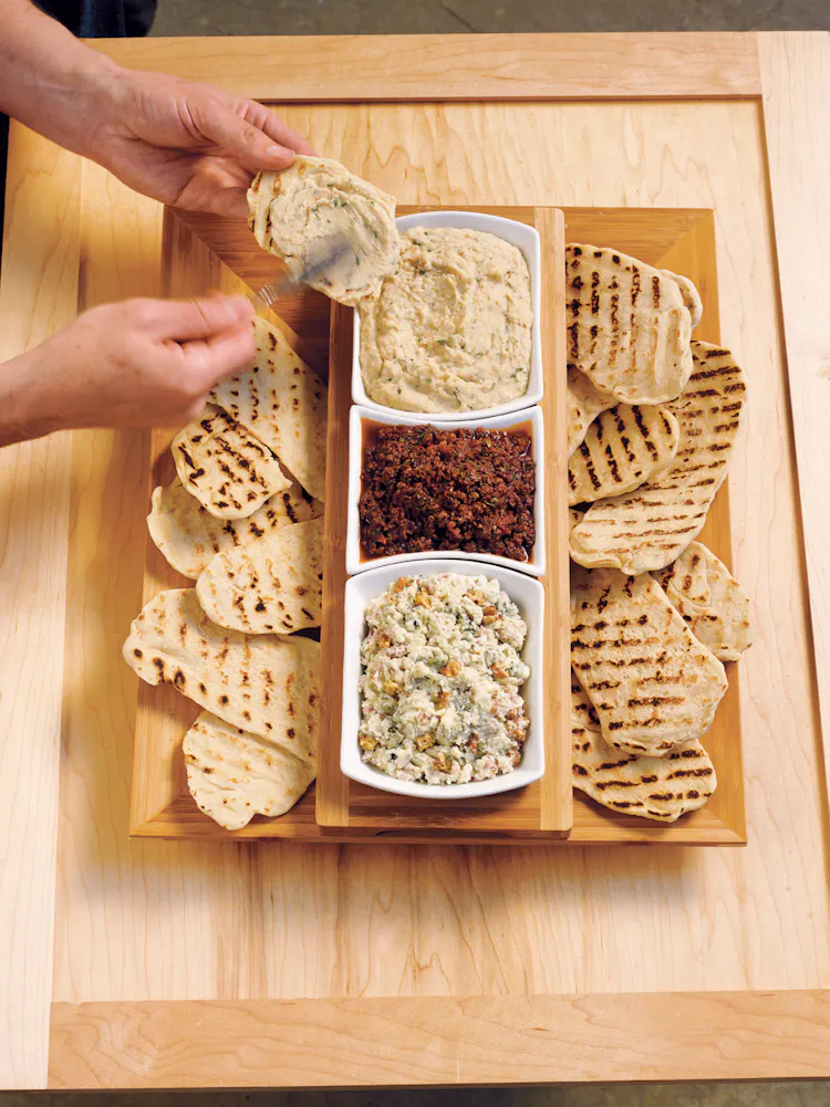 Grilled Flatbread with Three Toppings | Starters Recipes