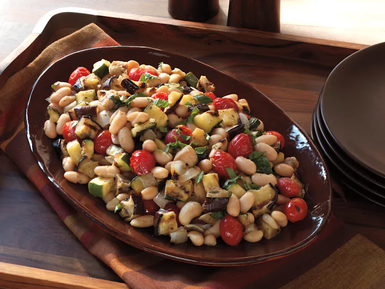 White Bean Salad with Eggplant and Zucchini | Veggies Recipes | Weber Grills
