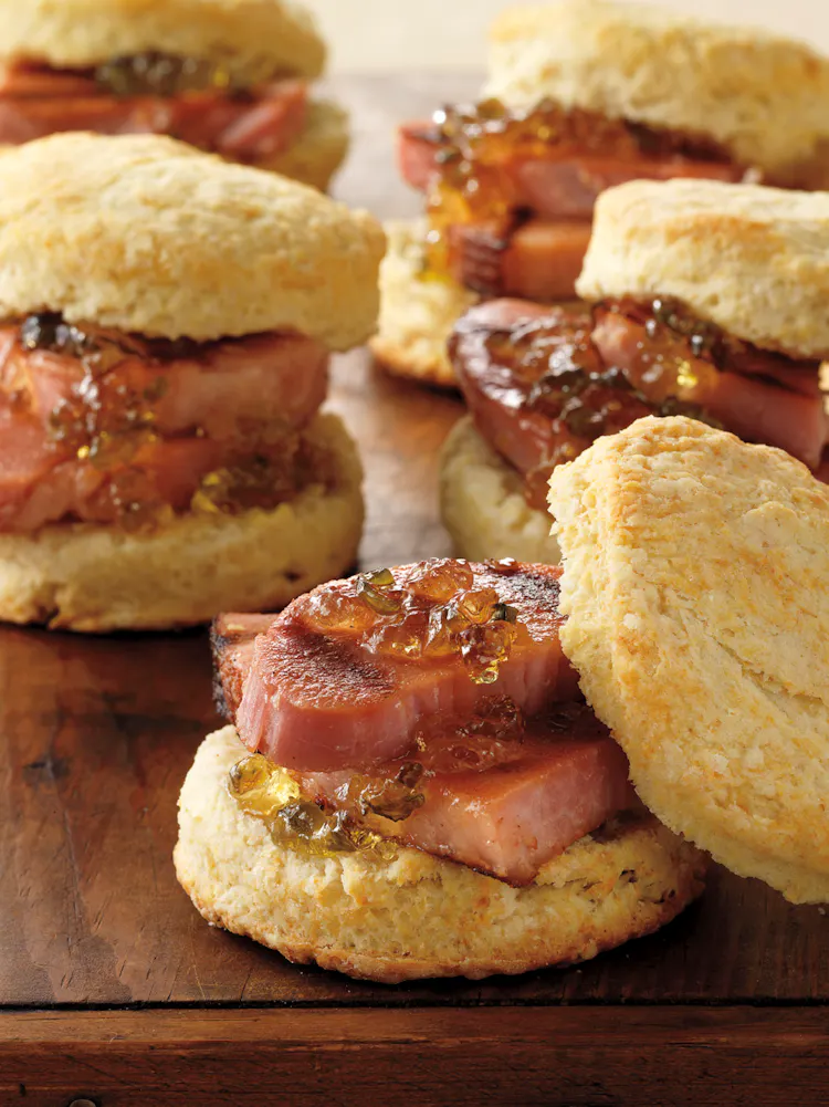 Buttermilk Biscuits with Pepper Jelly-Glazed Ham | Pork Recipes