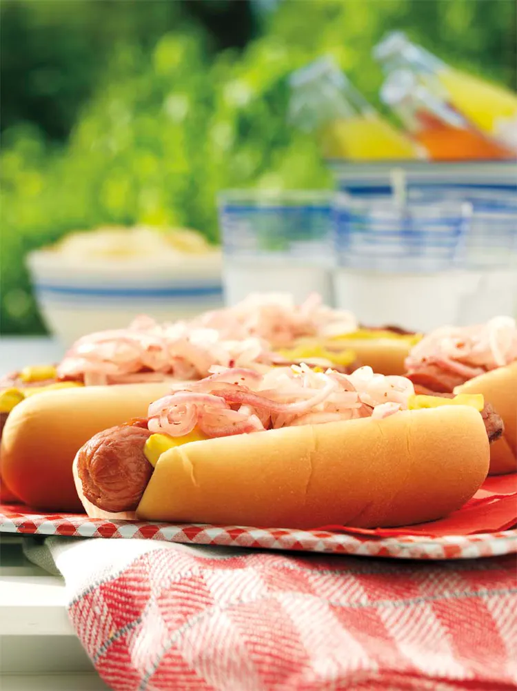 Tube Steaks with Pickled Onions | Red Meat Recipes | Weber Grills