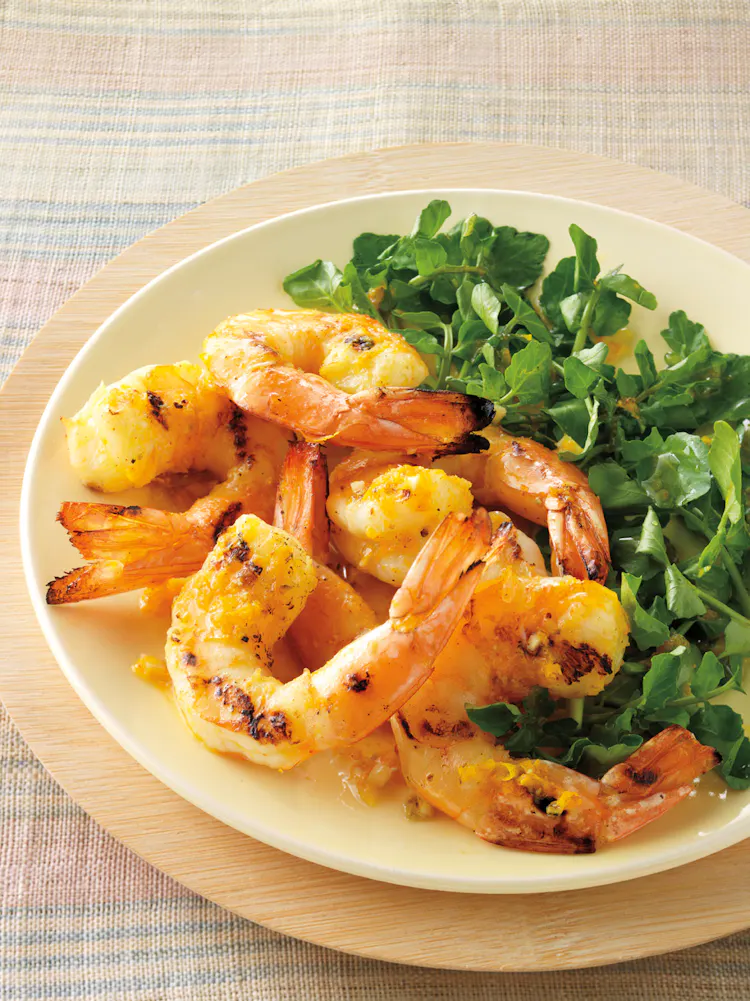 Orange-Fennel Shrimp over Watercress | Seafood Recipes