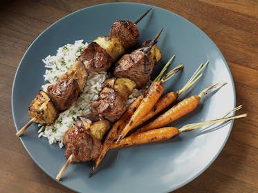 Spicy Lamb and Eggplant Kabobs