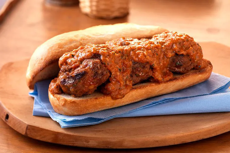 Meatball Subs with Roasted Red Pepper Dressing | Red Meat Recipes