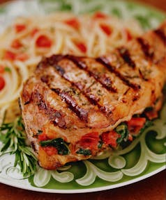 Spinach-Stuffed Veal Chops