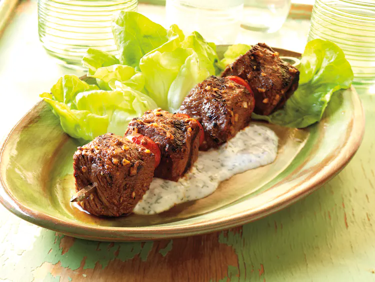 Beef and Tomato Kabobs with Dill Dressing | Red Meat Recipes