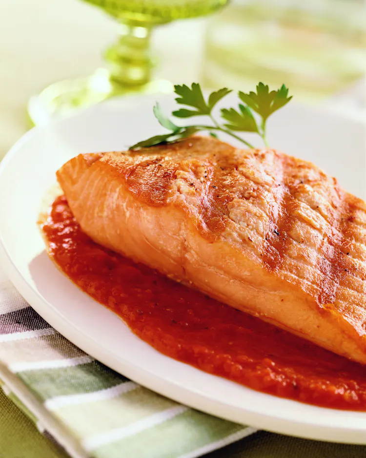 Grilled Salmon and Smoky Tomato-Chipotle Sauce | Seafood Recipes | Weber Grills