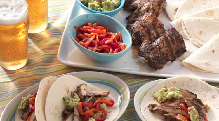 Chicken Fajitas with Smoked Tomato Guacamole | Poultry Recipes
