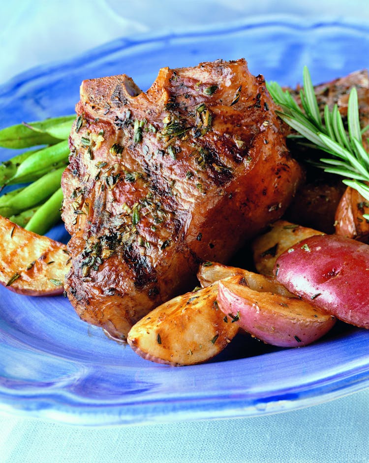 Rosemary Lamb Chops with Grill-Roasted Potatoes | Red Meat Recipes ...
