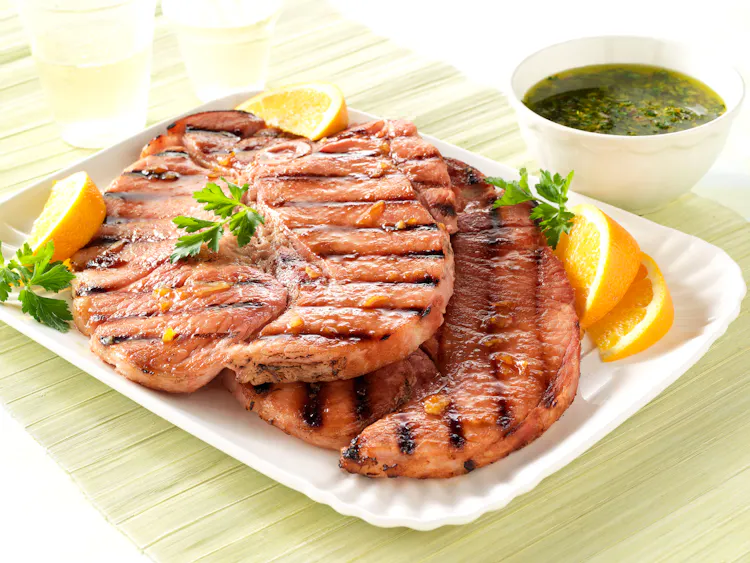 Ham Steaks with a Citrus Sauce | Pork Recipes | Weber Grills