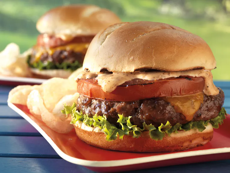 Chorizo Burgers with Grilled Tomato and Cheddar | Pork Recipes