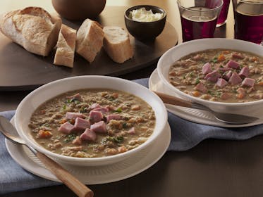 Lentil Soup with Holiday Ham 