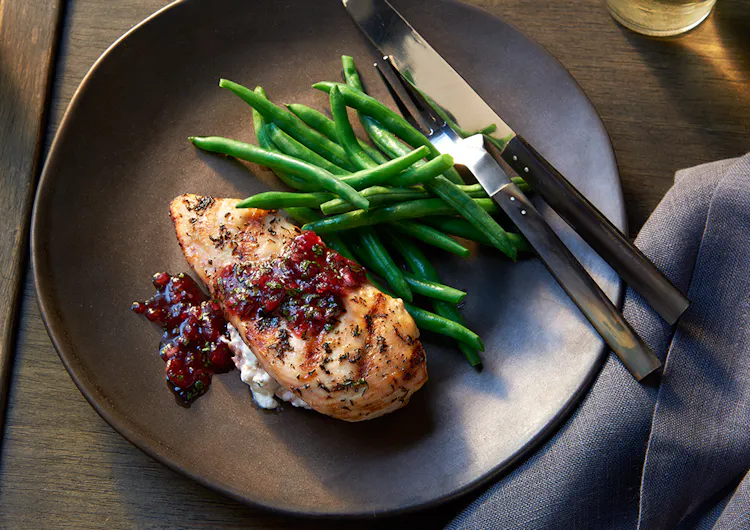Goat Cheese–Stuffed Chicken Breasts with Cranberry Salsa | Poultry Recipes