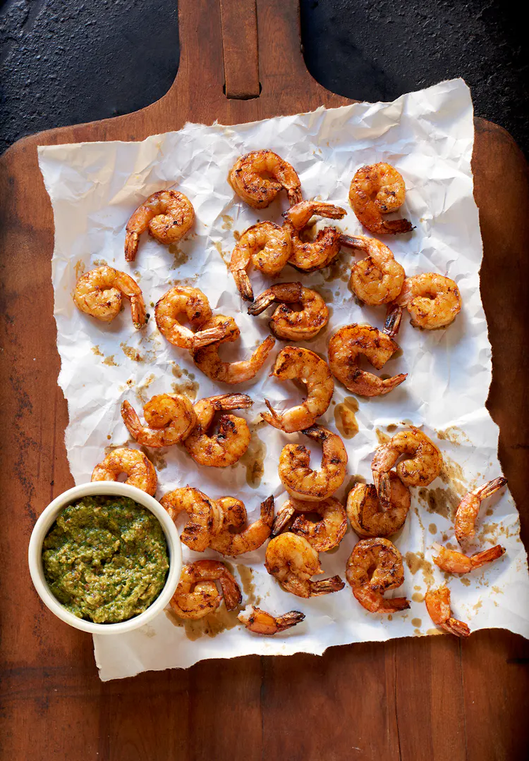 Spicy Shrimp with Charred Poblano Romesco | Starters Recipes