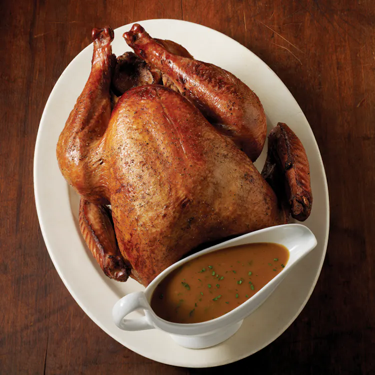Brined and Barbecued Turkey with Pan Gravy | Poultry Recipes