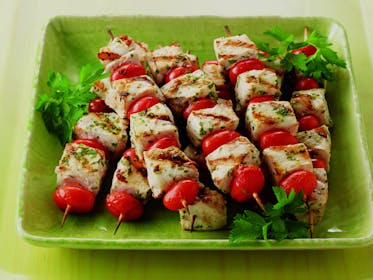 Swordfish and Tomato Kebabs