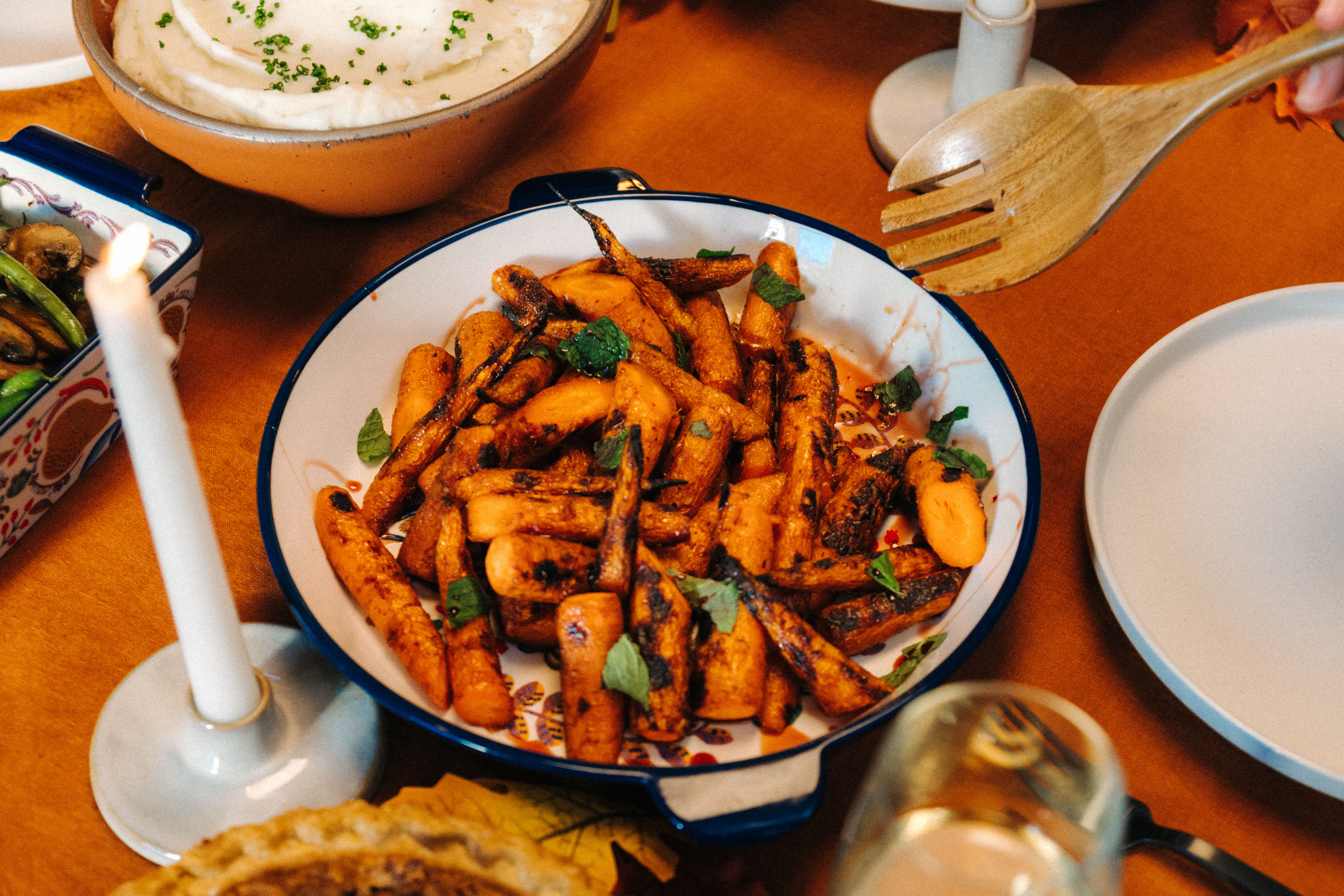 Charred Carrots with Pomegranate Glaze 