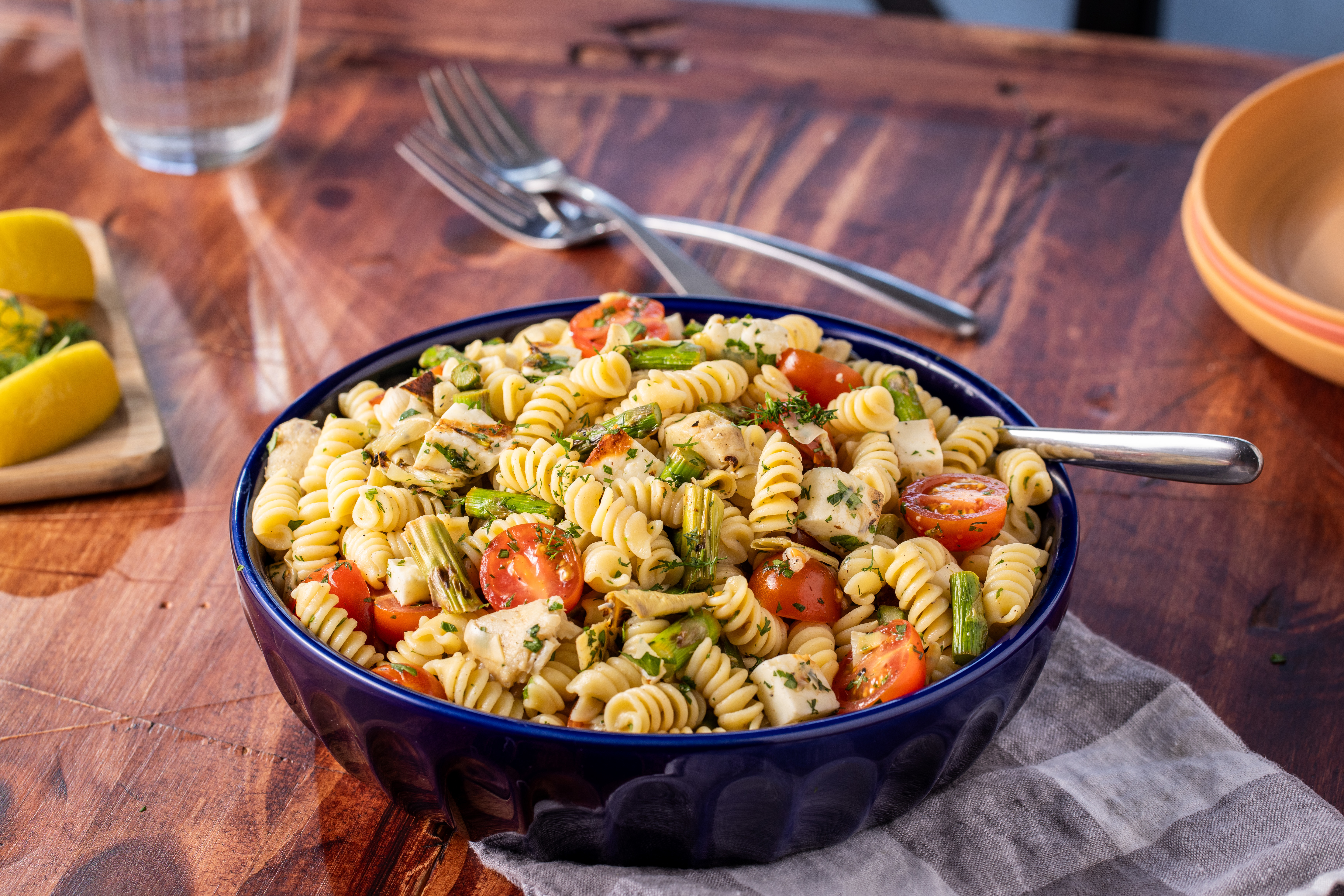 Grilled Vegetable Pasta Salad with Halloumi