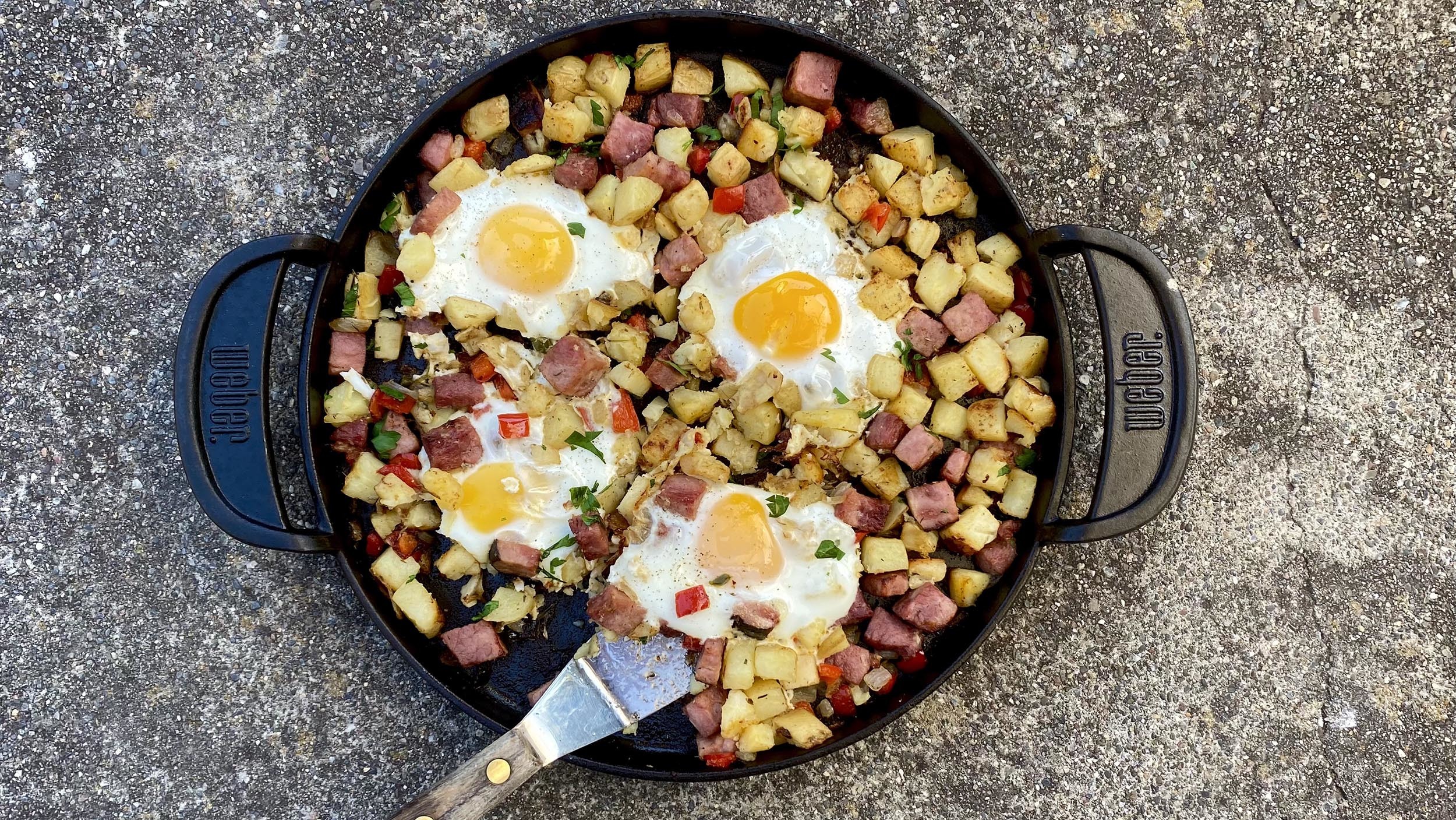 Ham and Potato Hash with Egg  