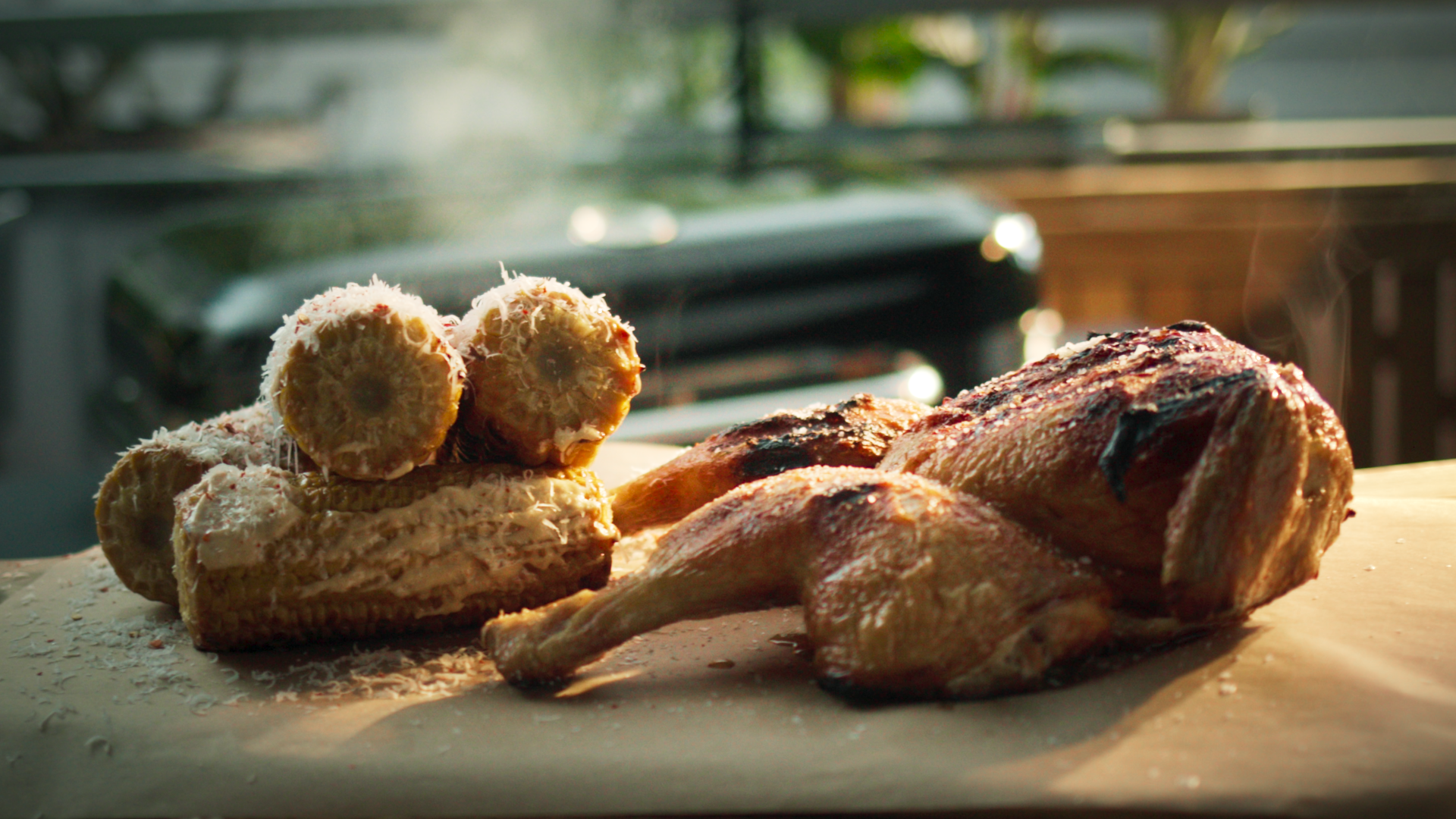 Spatchcock Chicken with Spicy Street Corn
