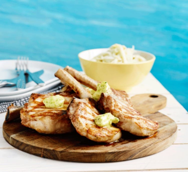 Pork Chops With Fennel Butter And Salad 346X318