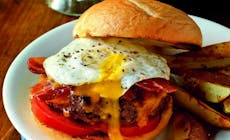 Bacon And Egg Beef Burgers With Cheddar
