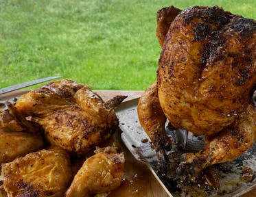 Poulet sur canette de bière