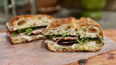 Griddled Ham and Mozzarella Sandwich  