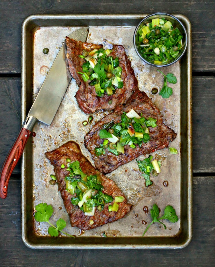 Grilled Flank Steak and Scallions Recipe