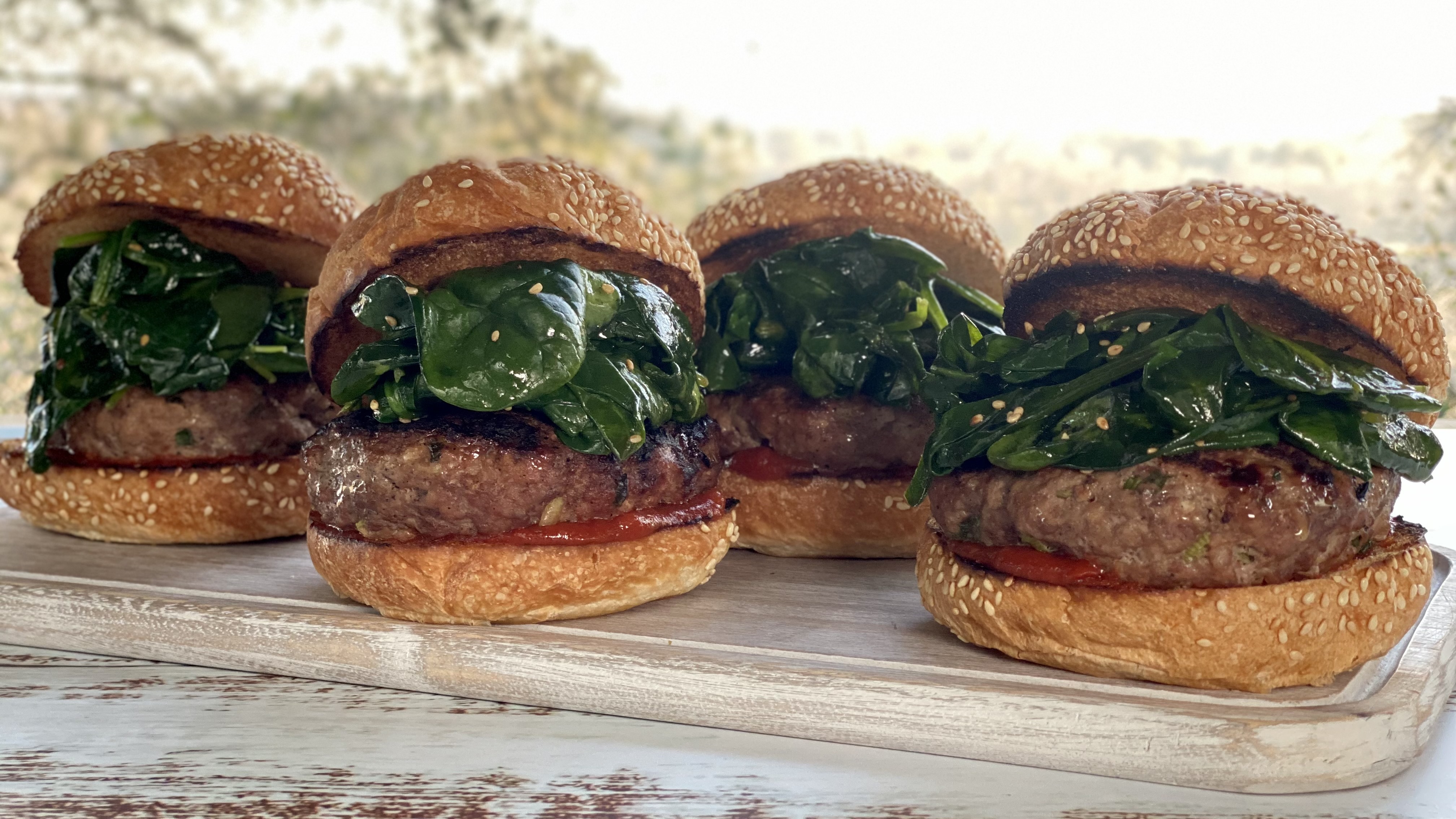 Spicy Ginger Scallion Burgers