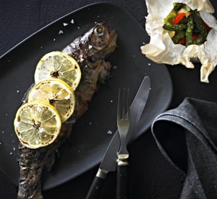 SMOKED TROUT WITH LEMON, HERBS AND VEGETABLE PARCELS  | Seafood Recipes