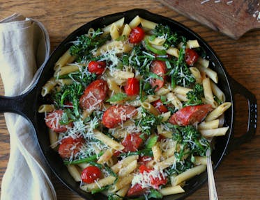 Cast-Iron Skillet Penne with Hot Italian Sausages 