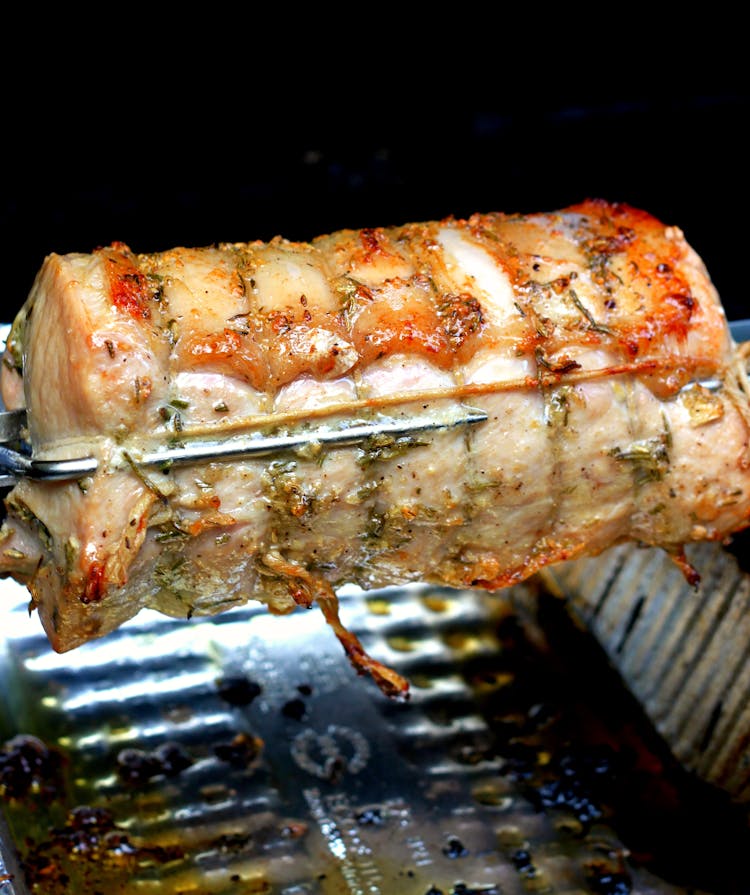 Rotisserie Pork Loin With Garlic Rosemary And Fennel Pork Recipes Weber Grills