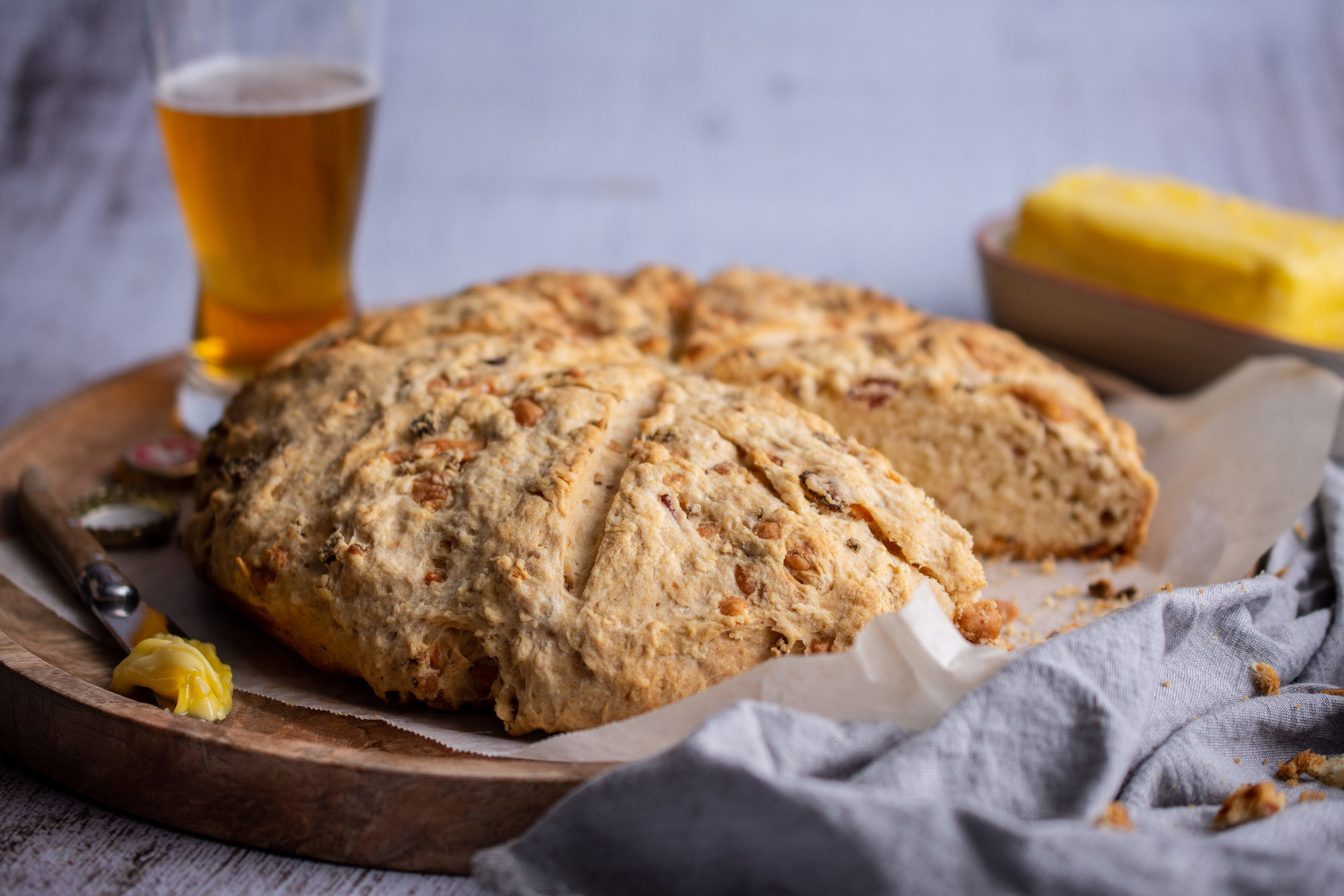 Beer, Bacon and Cheese Damper