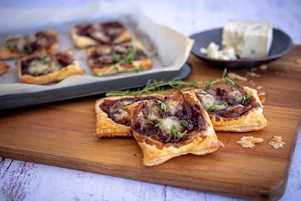 Caramelised Onion, Gorgonzola, and Thyme Tartlets
