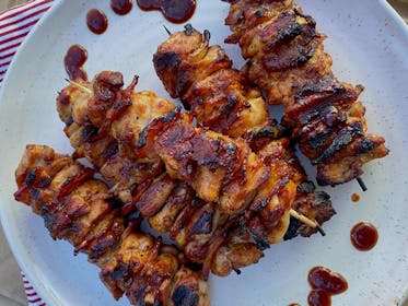 Barbecue Chicken and Bacon Skewers