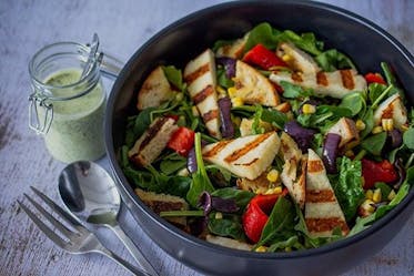 Grilled Halloumi and Vegetable Salad