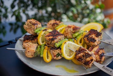 Grilled Salmon and Asparagus Skewers