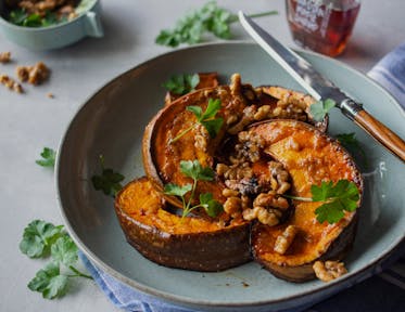 Miso Maple Roasted Pumpkin with Toasted Walnuts