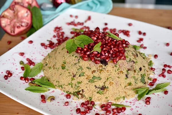 Herb, Raisin, and Pistachio Couscous