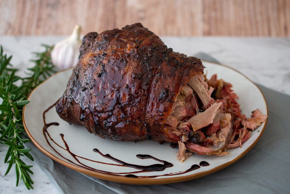 Slow Roasted Balsamic-Glazed Lamb Shoulder