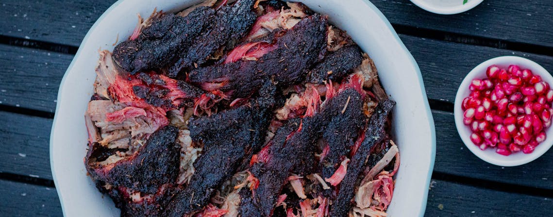 Smoked Lamb Shoulder With Pomegranate