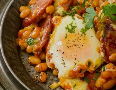 Spanish-Style Chorizo, Beans, and Eggs