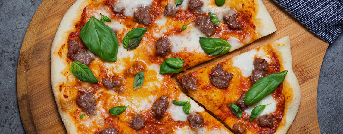 Tomato Beef Sausage Mozzarella Pizza