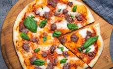 Tomato Beef Sausage Mozzarella Pizza