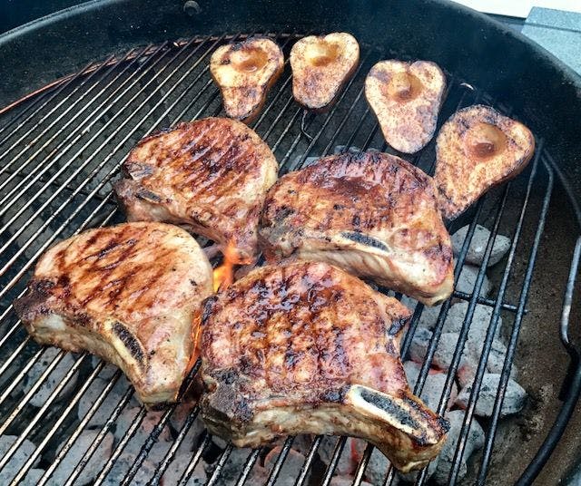 Pork-Chops-on-Charcoal-Grill
