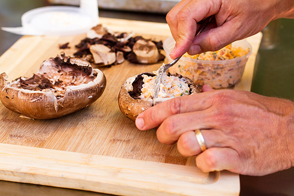 Filling-Mushroom-Caps-with-Cheese-Dip